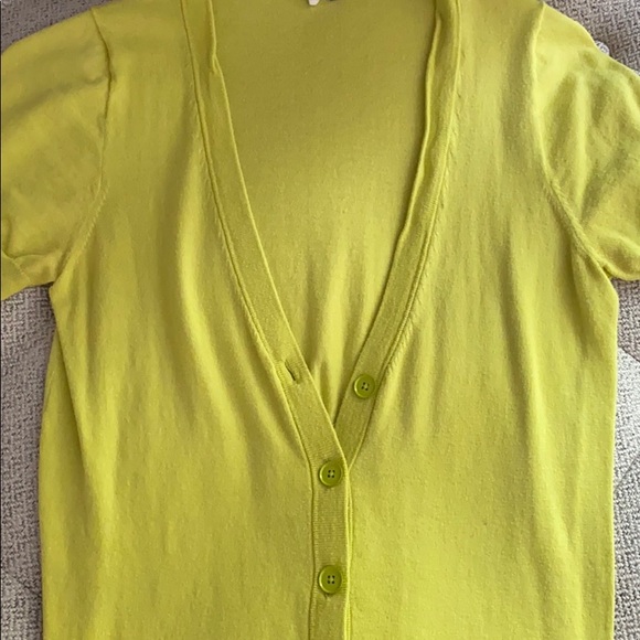 Lime Green Short-sleeved Cardigan - Picture 3 of 6